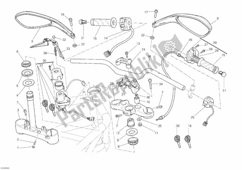 Wszystkie części do Kierownica Ducati Monster 1100 ABS 2010